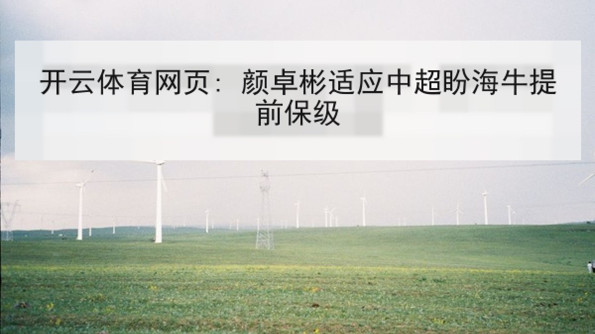开云体育网页: 颜卓彬适应中超盼海牛提前保级